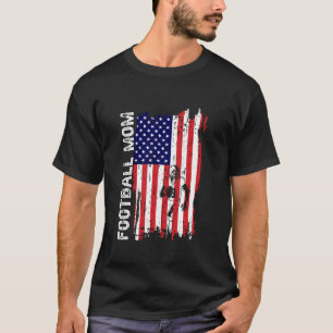 Fotboll MOM Amerikansk flagga Patriotisk mamma 4 j T Shirt