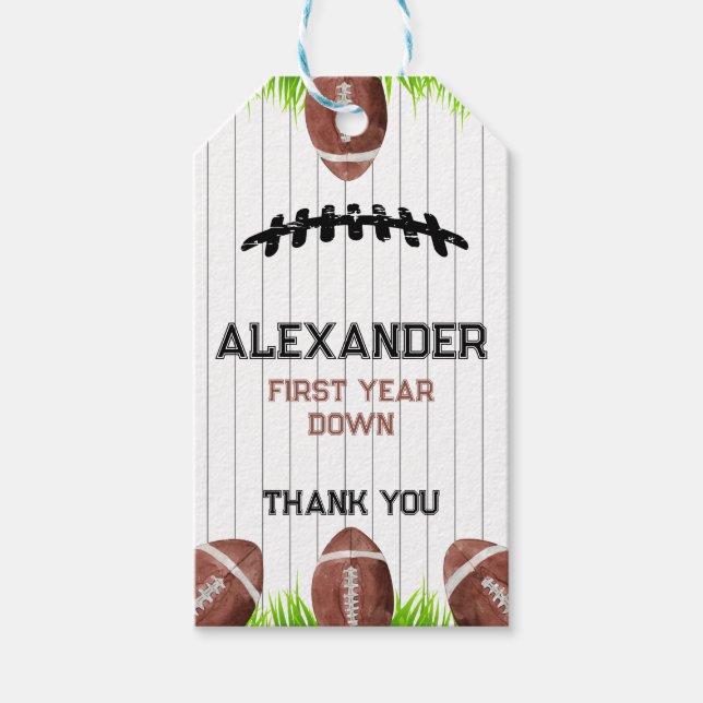 Fotboll Mönster 1:a året nedåt Presentetikett (Framsidan)