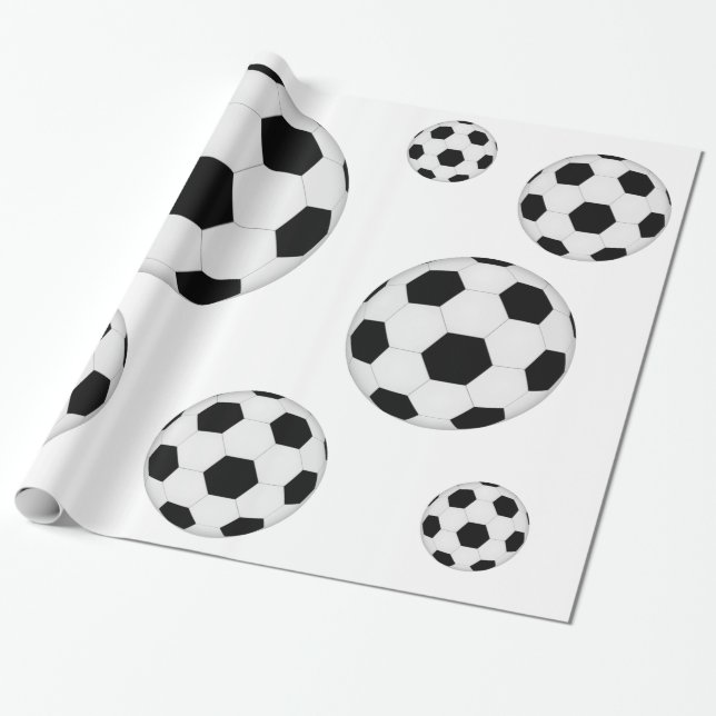 Fotboll mönster presentpapper (Utrullad)