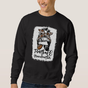 Fotboll Mormor Vintage Leopard Rufsigt Bunt Blå Lång Ärmad Tröja