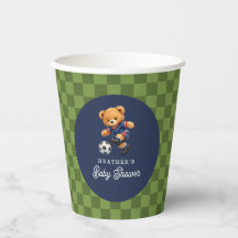 Fotboll Nalle Rutig Baby Shower