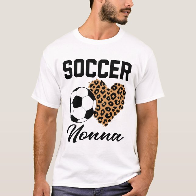 Fotboll Nonna Leopard Heart Nonna  T Shirt (Framsida)