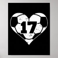 Fotboll Nummer 17 Tröja Rolig Fotboll Hjärta Spel