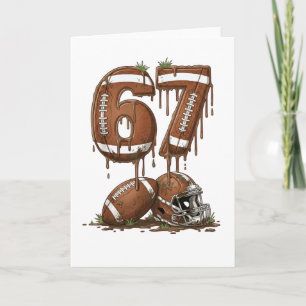 Fotboll Nummer 67 Muddy Grunge Style Sport. Kort