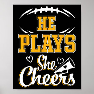 Fotboll och Cheer Mamma CheerLeading Mor Poster