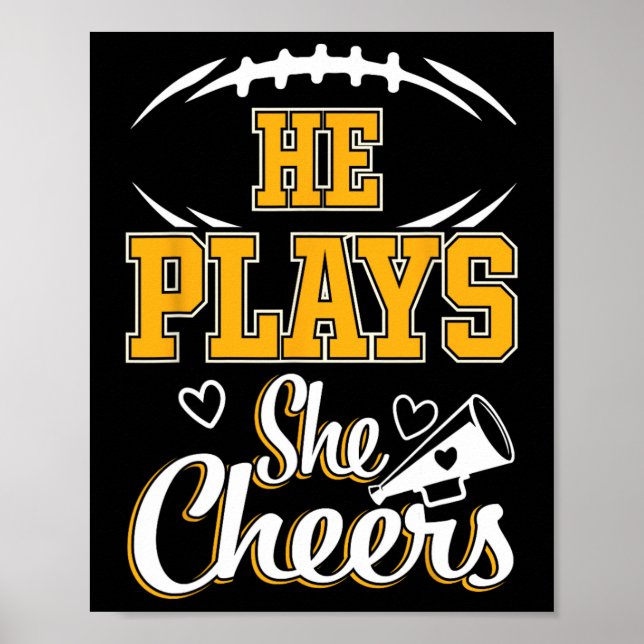 Fotboll och Cheer Mamma CheerLeading Mor Poster (Framsidan)