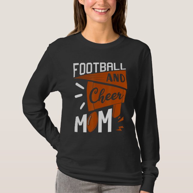 Fotboll och Cheer Mamma Mors dag T Shirt (Framsida)