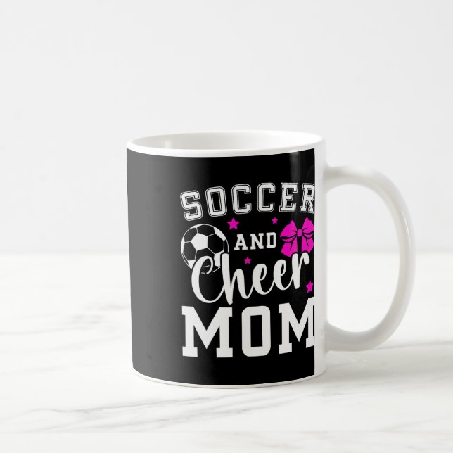 Fotboll Och Cheer Mamma Stolt Cheerleader Och Fotb Kaffemugg (Höger)