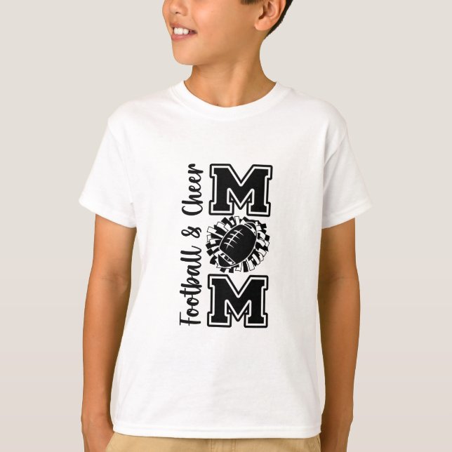 Fotboll och Cheer Mamma T Shirt (Framsida)