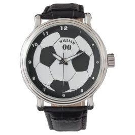 Fotboll och fotboll med Namn och nummer Armbandsur