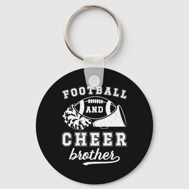 Fotboll Och Gläd Bror Cheerleading Och Fotboll B Nyckelring (Framsida)