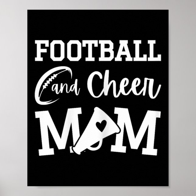 Fotboll Och Glada Mamma Grön Cheerleading  Poster (Framsidan)