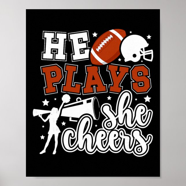 Fotboll Och Glädja Mamman Stolt Cheerleading Och F Poster (Framsidan)