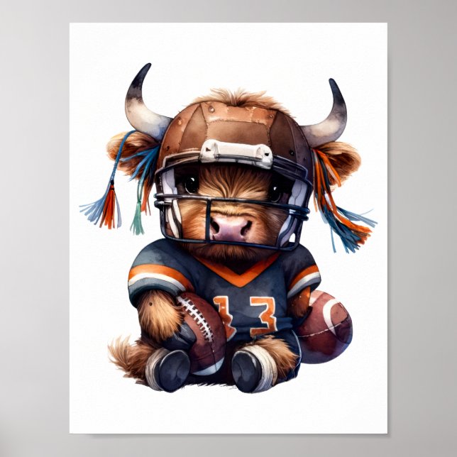Fotboll Och Highlandkor Poster (Framsidan)