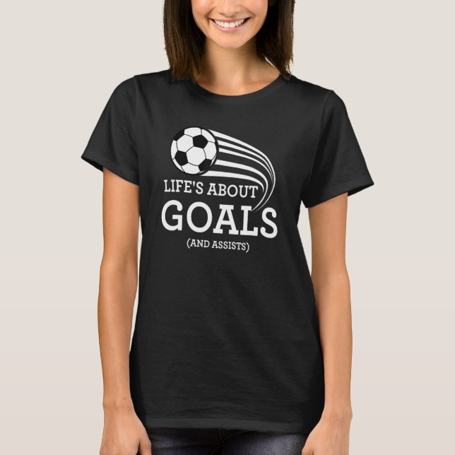 Fotboll och Humor lever om mål och assistenter T Shirt (Framsida)