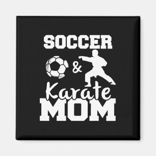 Fotboll och karate-mamma Rolig fotbollsspelare Kar Magnet