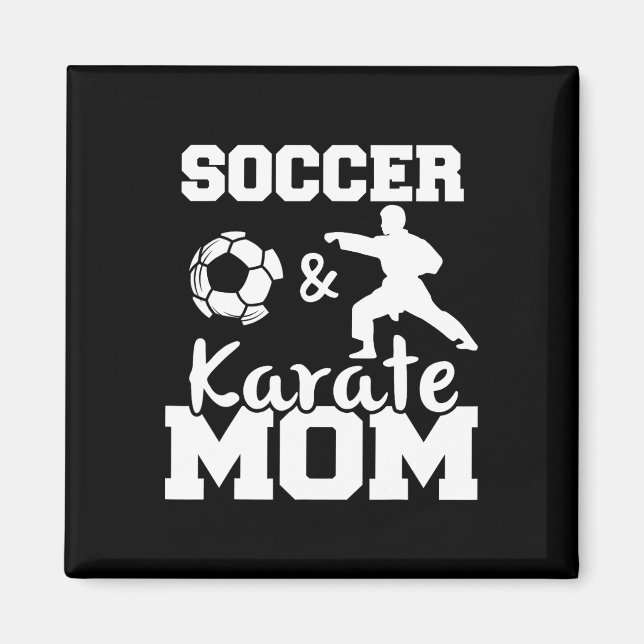Fotboll och karate-mamma Rolig fotbollsspelare Kar Magnet (Framsidan)
