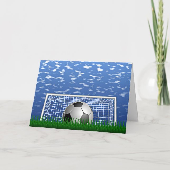 Fotboll och nät, populär design. kort (Framsida)