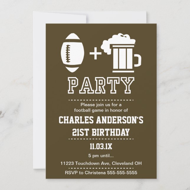Fotboll och ölinbjudan inbjudningar (Framsida)