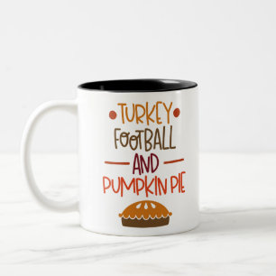 Fotboll och pumpa i paj Två-Tonad mugg