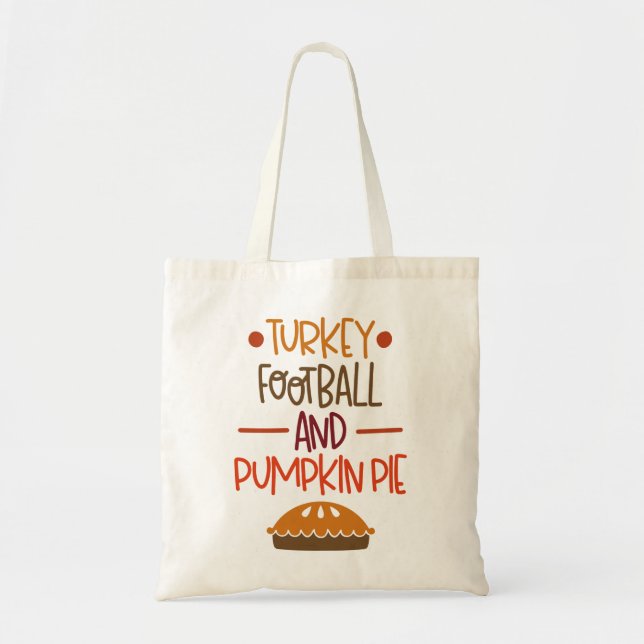 Fotboll och pumpa i paj tygkasse (Framsidan)