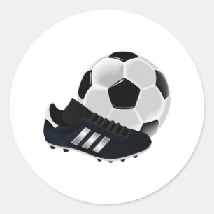 Fotboll och rengöringar runt klistermärke