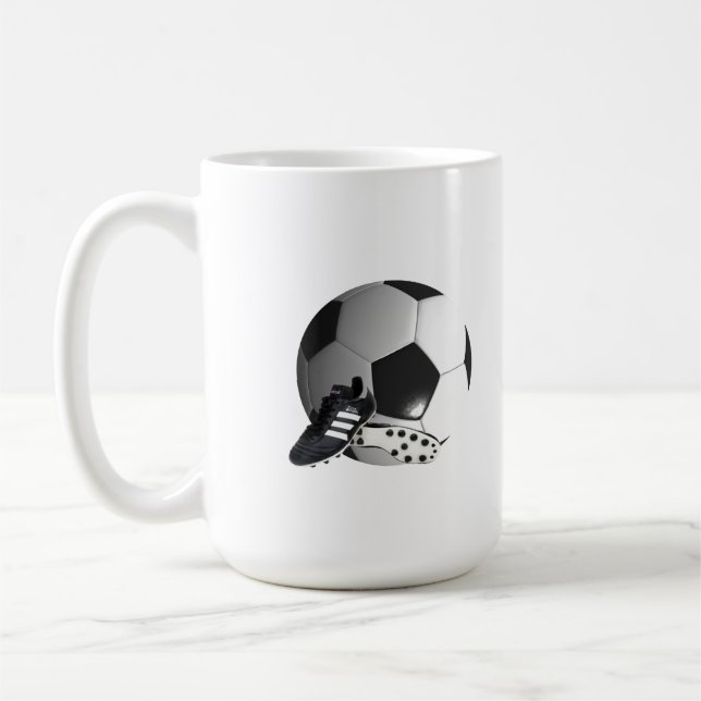 Fotboll och skor. kaffemugg (Vänster)