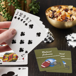 Fotboll och spelarens hjälm personaliserar med Nam Casinokort