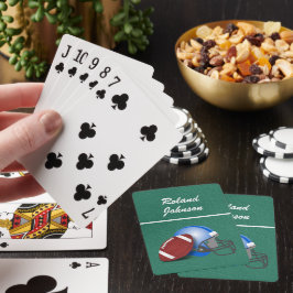 Fotboll och spelarens hjälm personaliserar med Nam Casinokort