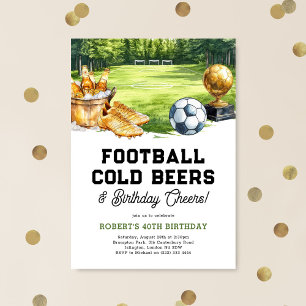 Fotboll, Öl & Glada Tillbud Födelsedagsfest Inbjudningar
