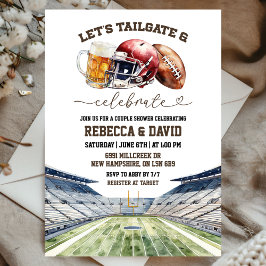Fotboll Öls Tailgate & Fira Par Babyshower Inbjudningar