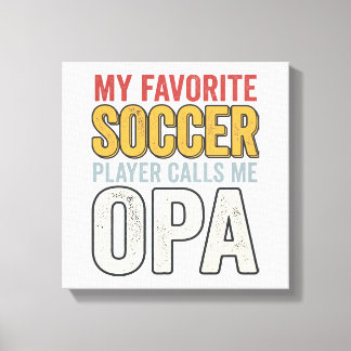 Fotboll Opa Vintage Typografi T-Shirt Design_1 Canvastryck