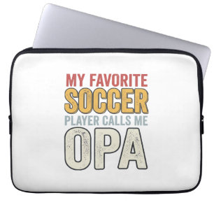 Fotboll Opa Vintage Typografi T-Shirt Design_1 Laptop Fodral