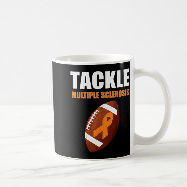 Fotboll Orange Band Multipel Skleros Medvetenhet Kaffemugg (Höger)