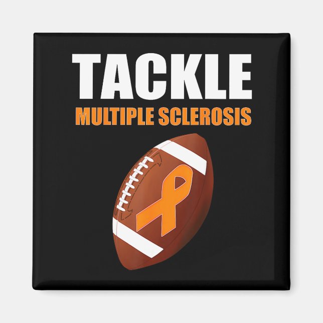Fotboll Orange Band Multipel Skleros Medvetenhet Magnet (Framsidan)