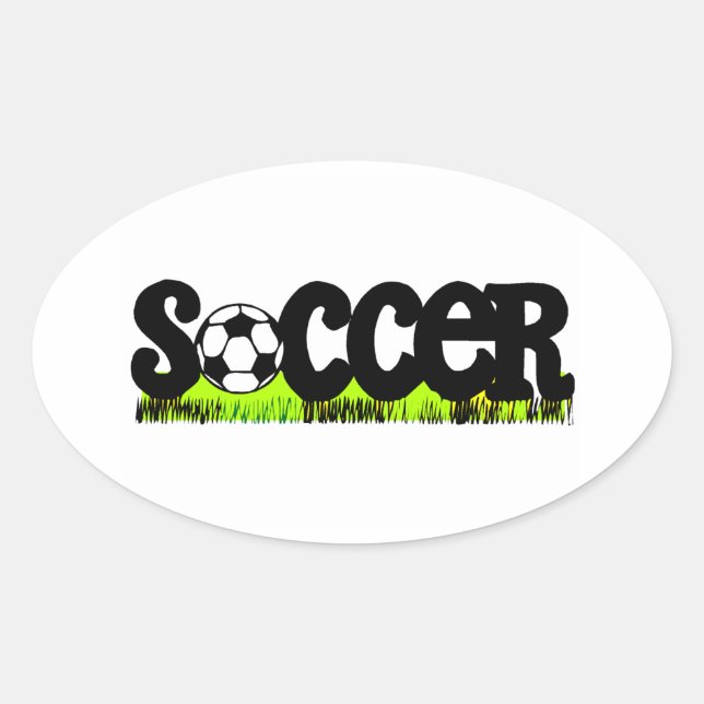 Fotboll Ovalt Klistermärke (Framsida)