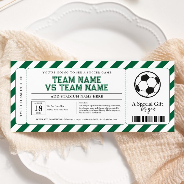 Fotboll Överraskningspresent Spelbiljett Certifika Inbjudningar (Skapare uppladdad)