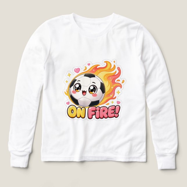 Fotboll På Eld T Shirt (Design framsida)