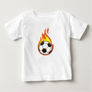 Fotboll på eld t shirt