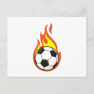 Fotboll på elden vykort