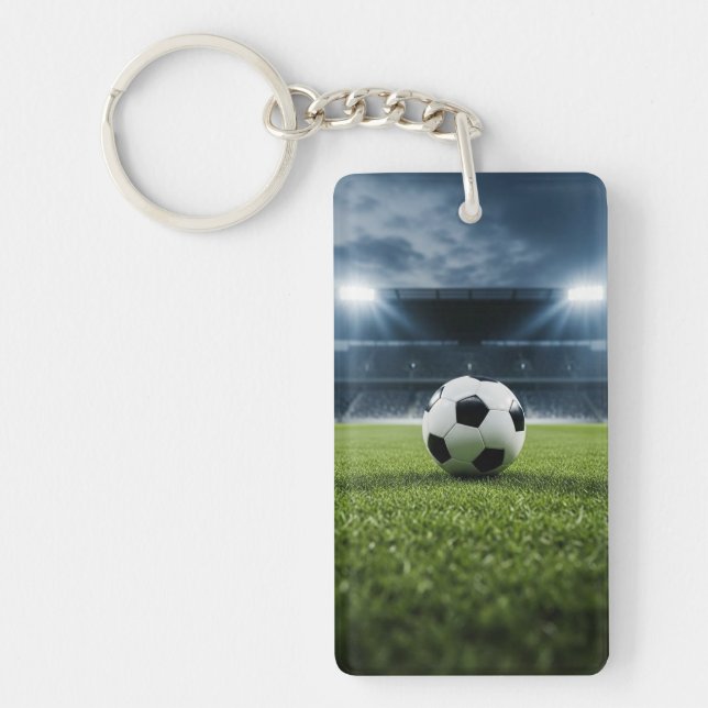 Fotboll på Fält under Stadium Ljus - Nyckelring (Framsidan)