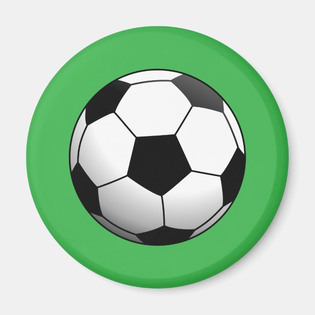 Fotboll på grönt gräs magnet (Framsidan)