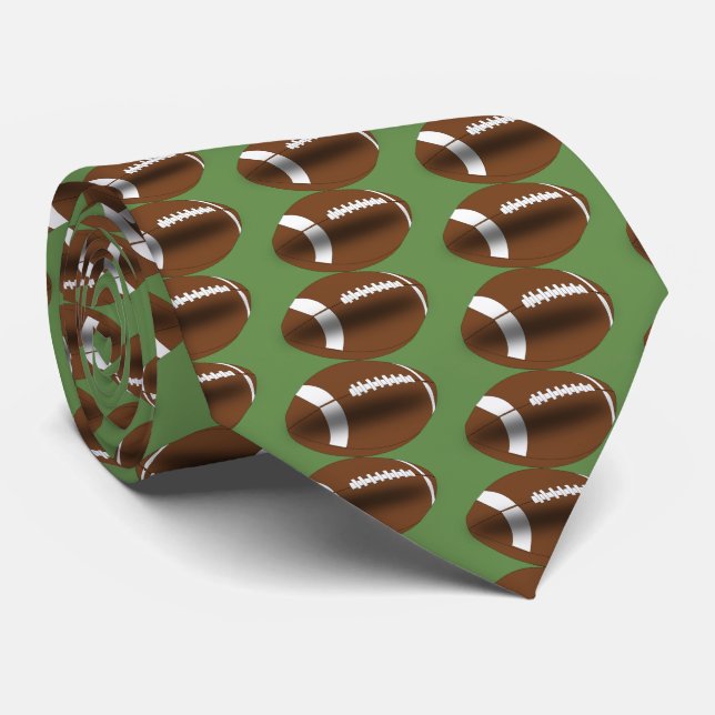 Fotboll på Grönt Necktie Slips (Rullad)