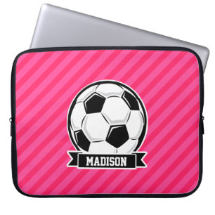 Fotboll på Neon Rosa Rand Laptop Fodral