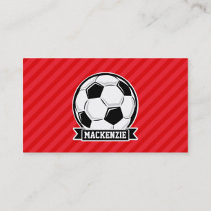 Fotboll på Red Diagonal Rand Visitkort