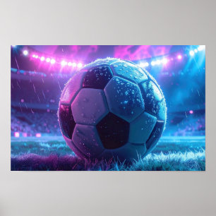 Fotboll på stadion - extrem väderlek poster
