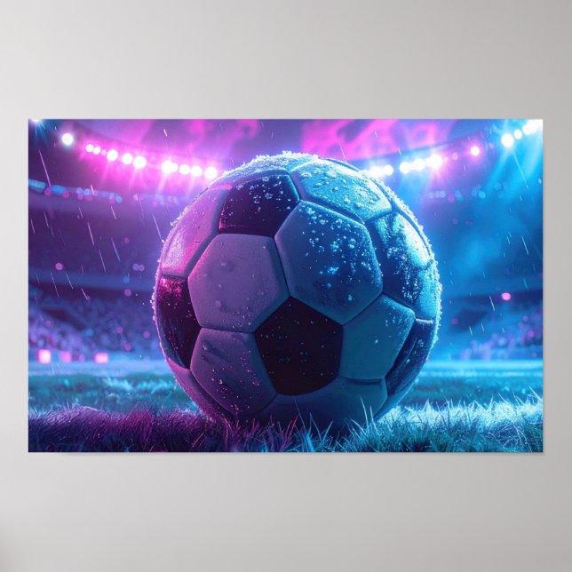 Fotboll på stadion - extrem väderlek poster (Framsidan)