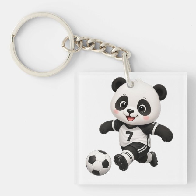 Fotboll Panda Nyckelring  (Framsidan)