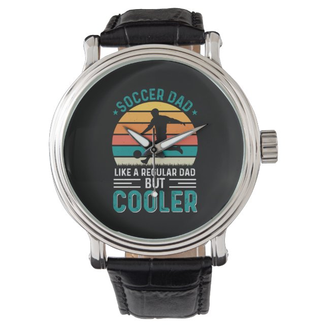 Fotboll Pappa Retro Sunset Armbandsur (Framsida)