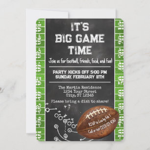 Fotboll Party Big Game Bowl Game Inbjudningar